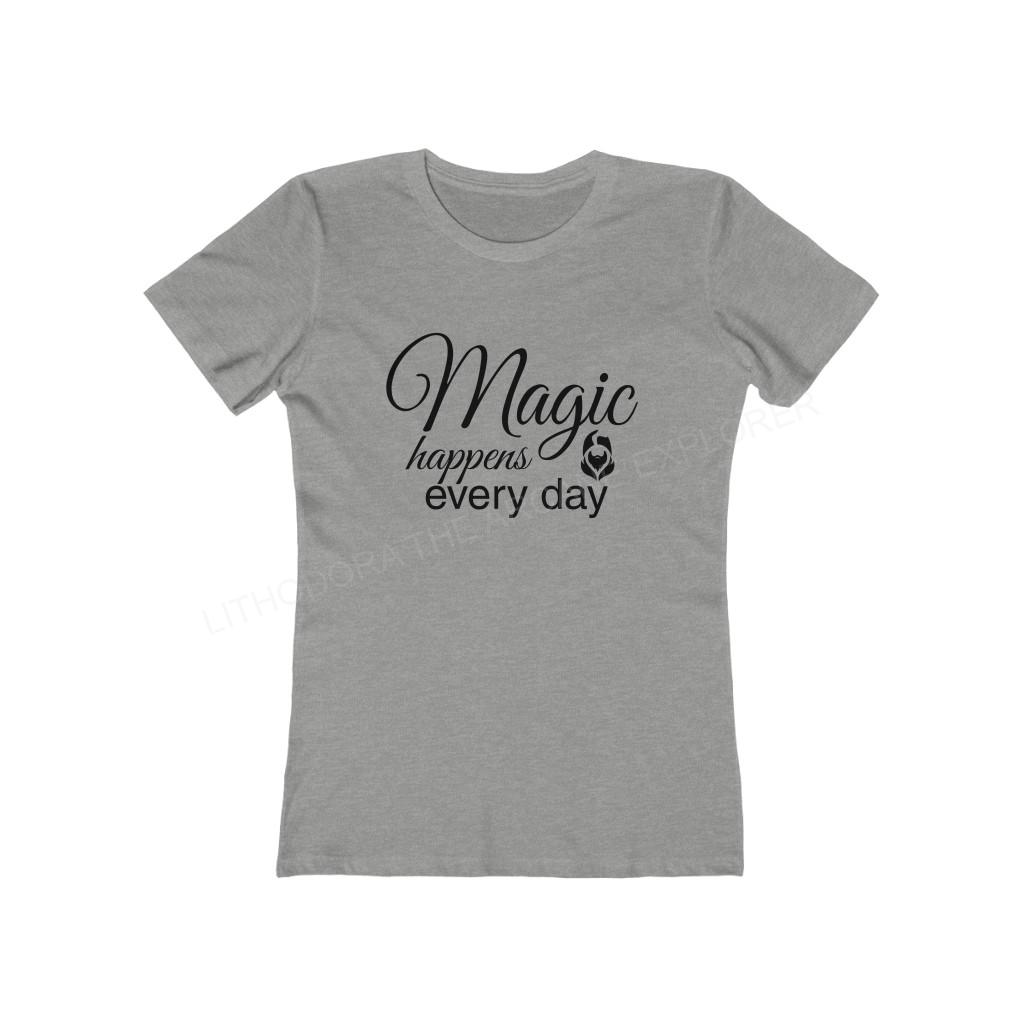 Magic Happens Every with Lithodora Day Women's The Boyfriend Tee