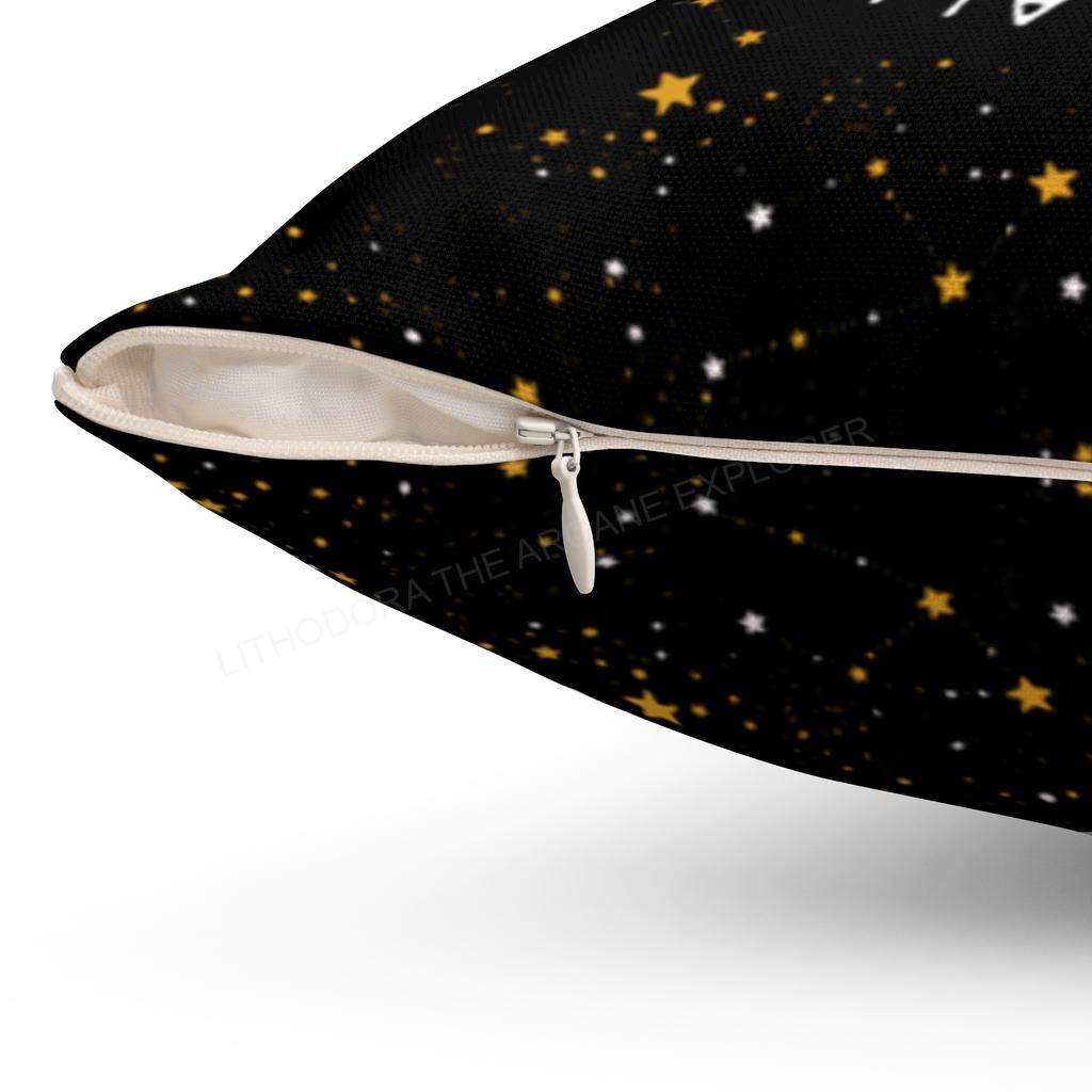 Sun, Moon, Stars Spun Polyester Square Pillow