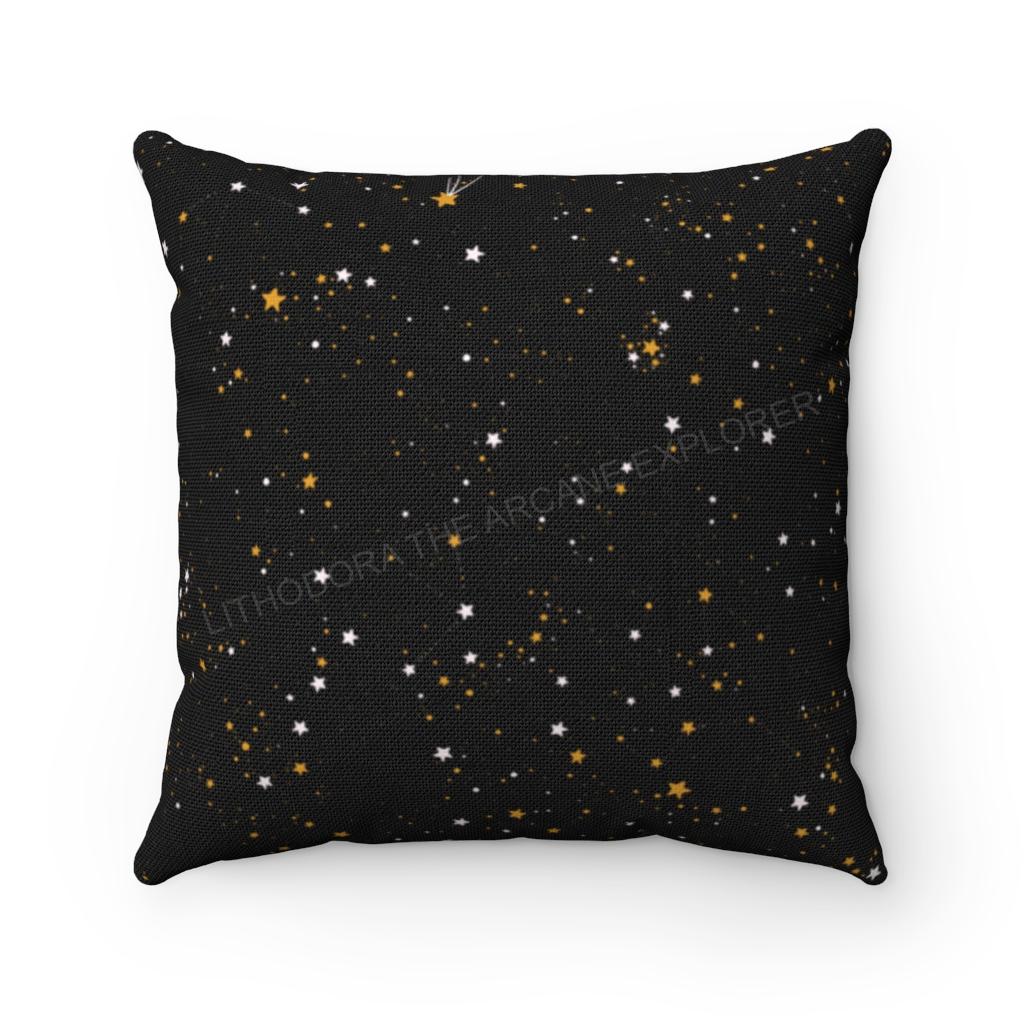 Sun, Moon, Stars Spun Polyester Square Pillow