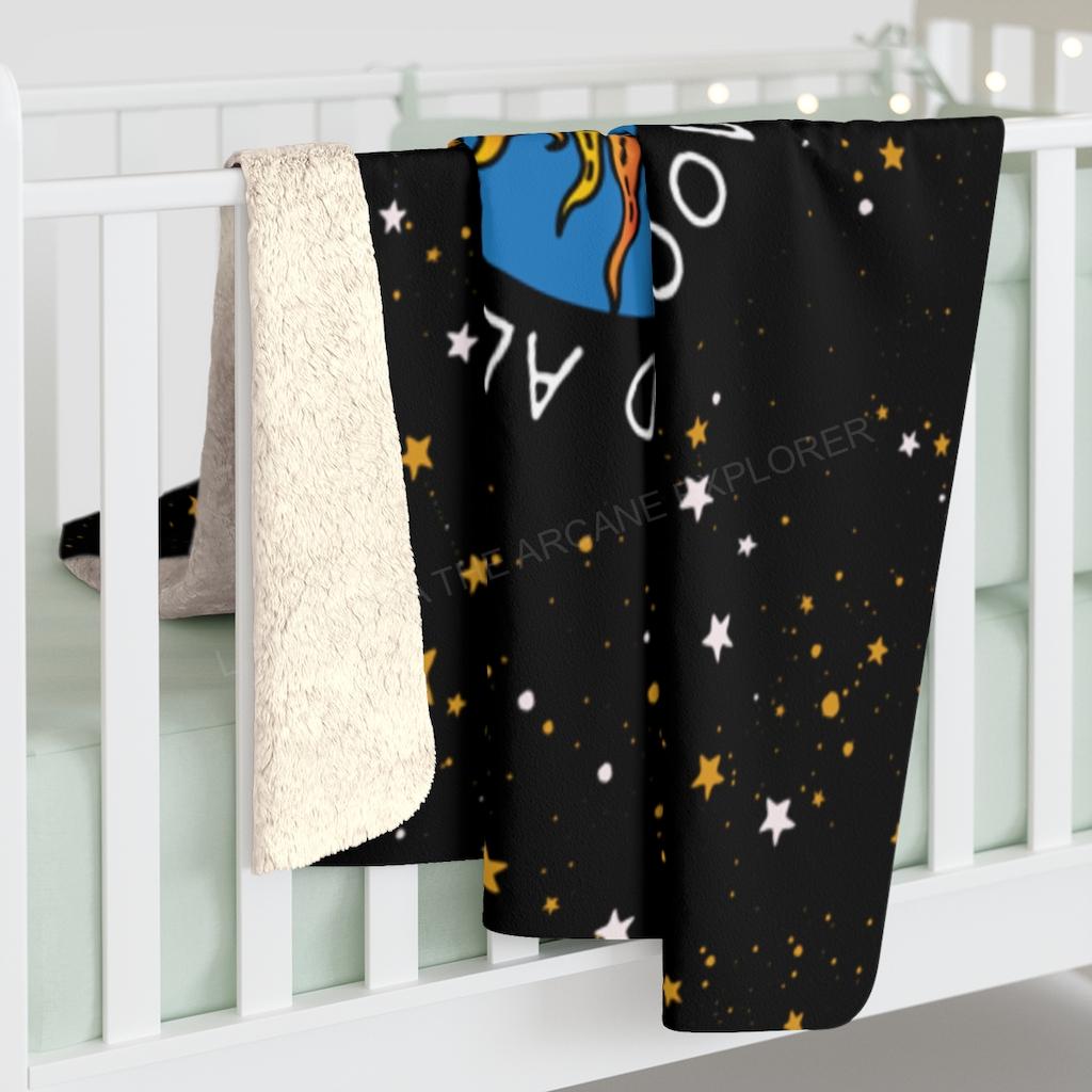 Sun, Moon, Stars Sherpa Fleece Blanket