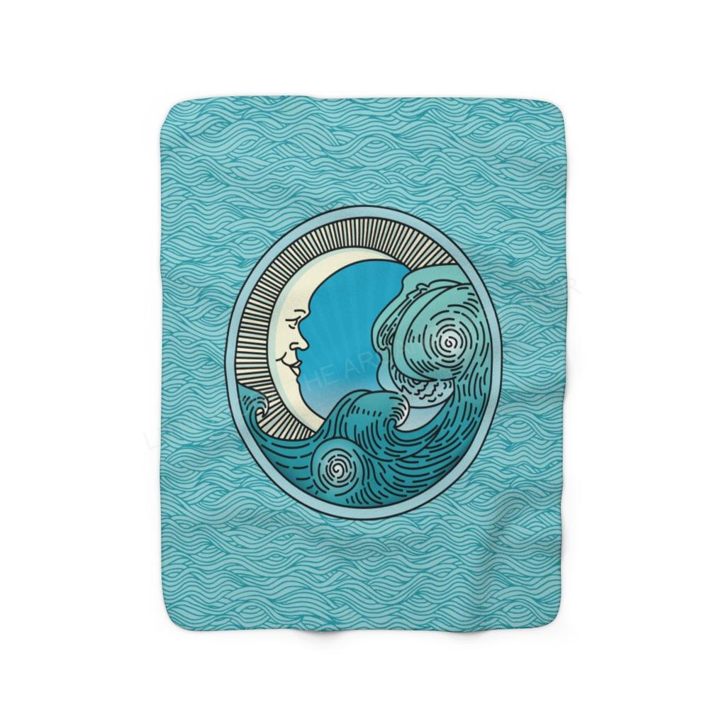 Moon Wave Sherpa Fleece Blanket