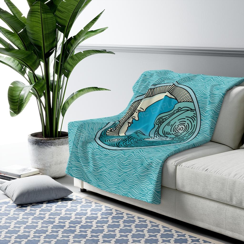 Moon Wave Sherpa Fleece Blanket