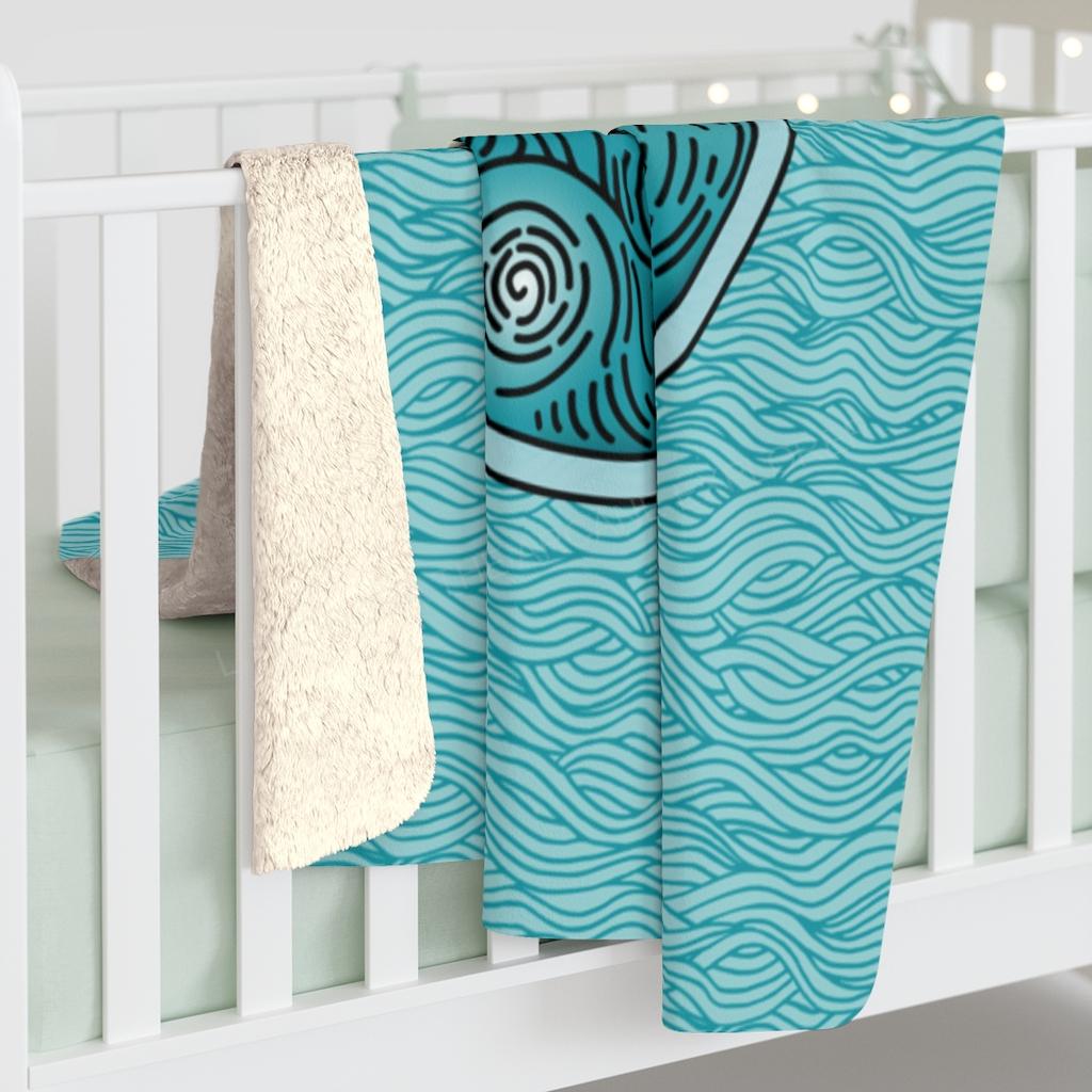 Moon Wave Sherpa Fleece Blanket