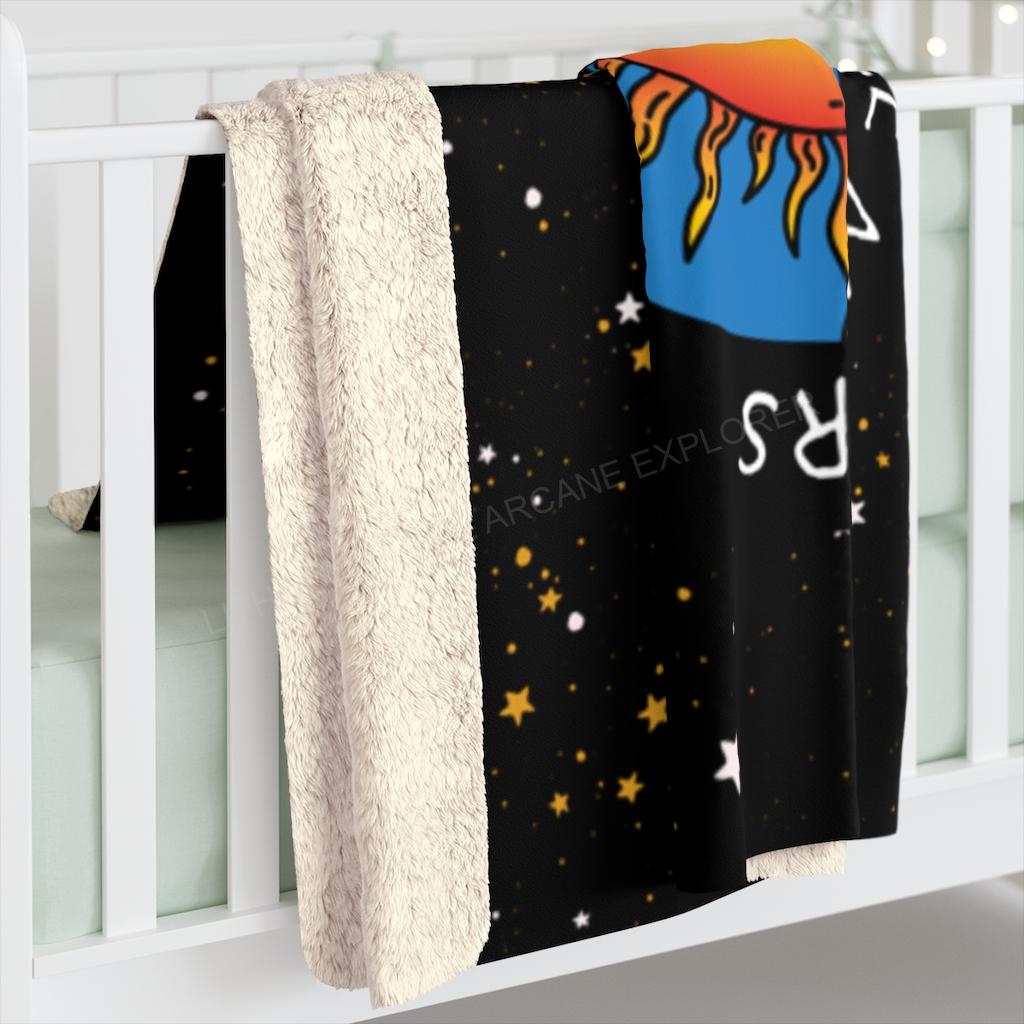 Sun, Moon, Stars Sherpa Fleece Blanket