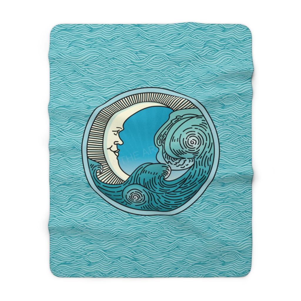 Moon Wave Sherpa Fleece Blanket