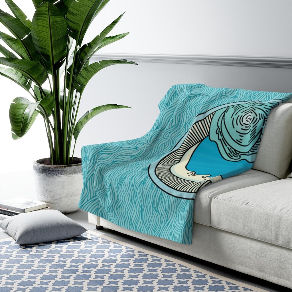 Moon Wave Sherpa Fleece Blanket