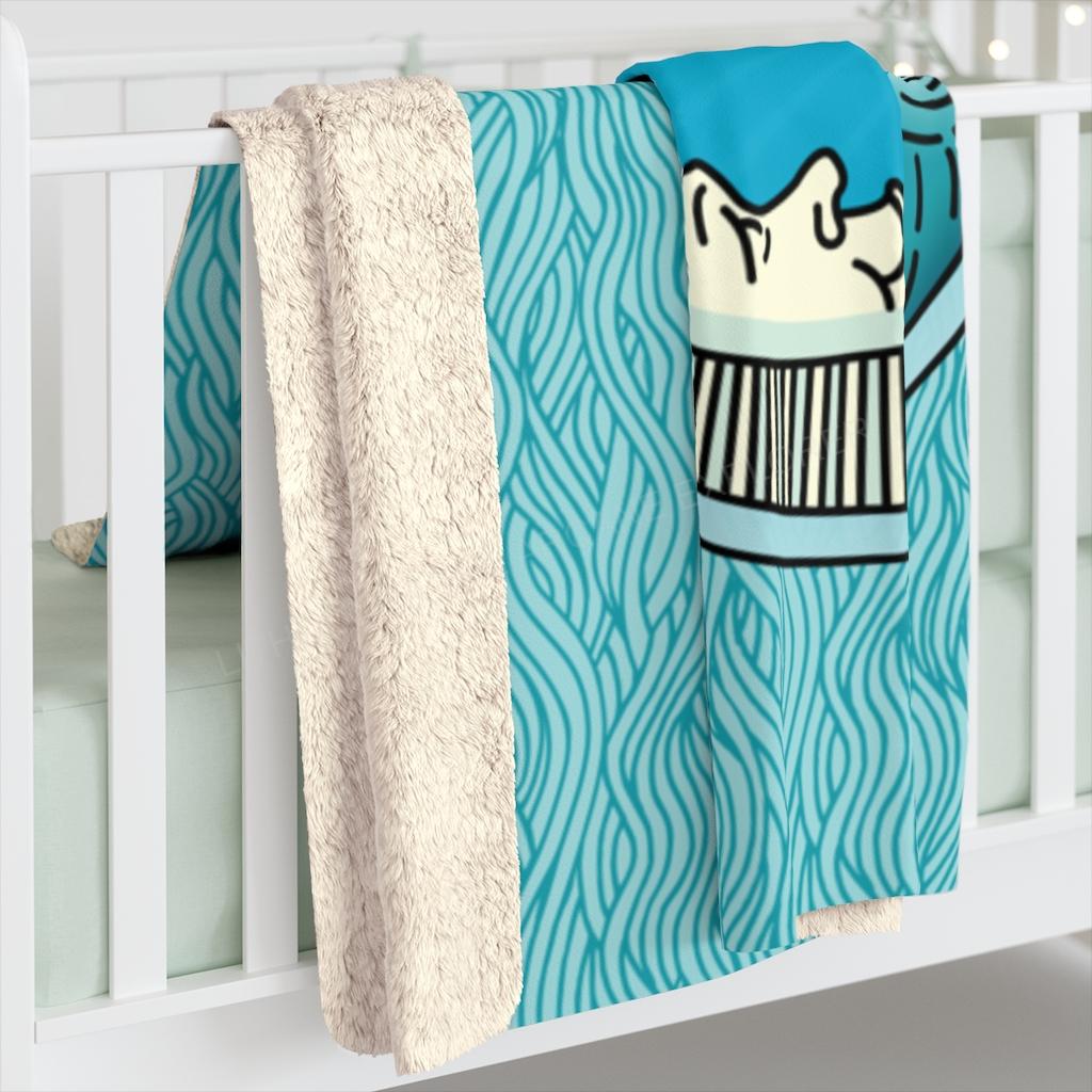 Moon Wave Sherpa Fleece Blanket