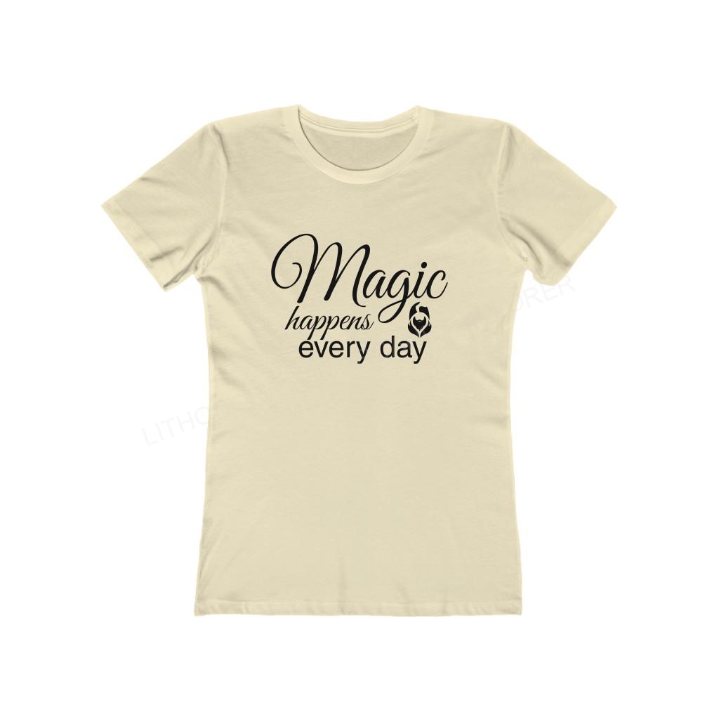 Magic Happens Every with Lithodora Day Women's The Boyfriend Tee