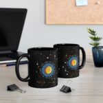 Sun, Moon, Stars Black mug 11oz