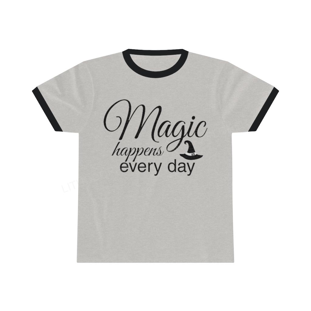 Magic Happens Every Day Unisex Ringer Tee