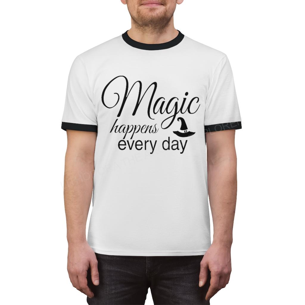 Magic Happens Every Day Unisex Ringer Tee
