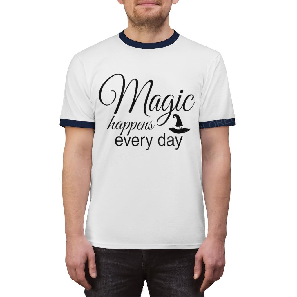 Magic Happens Every Day Unisex Ringer Tee
