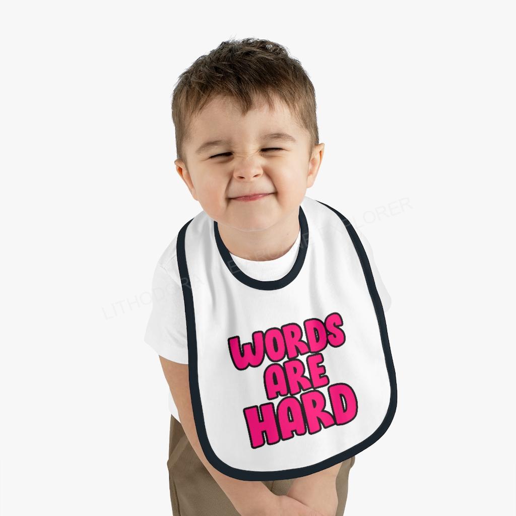 Words Are Hard Baby Jersey Bib