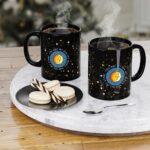 Sun, Moon, Stars Black Coffee Mug, 11oz