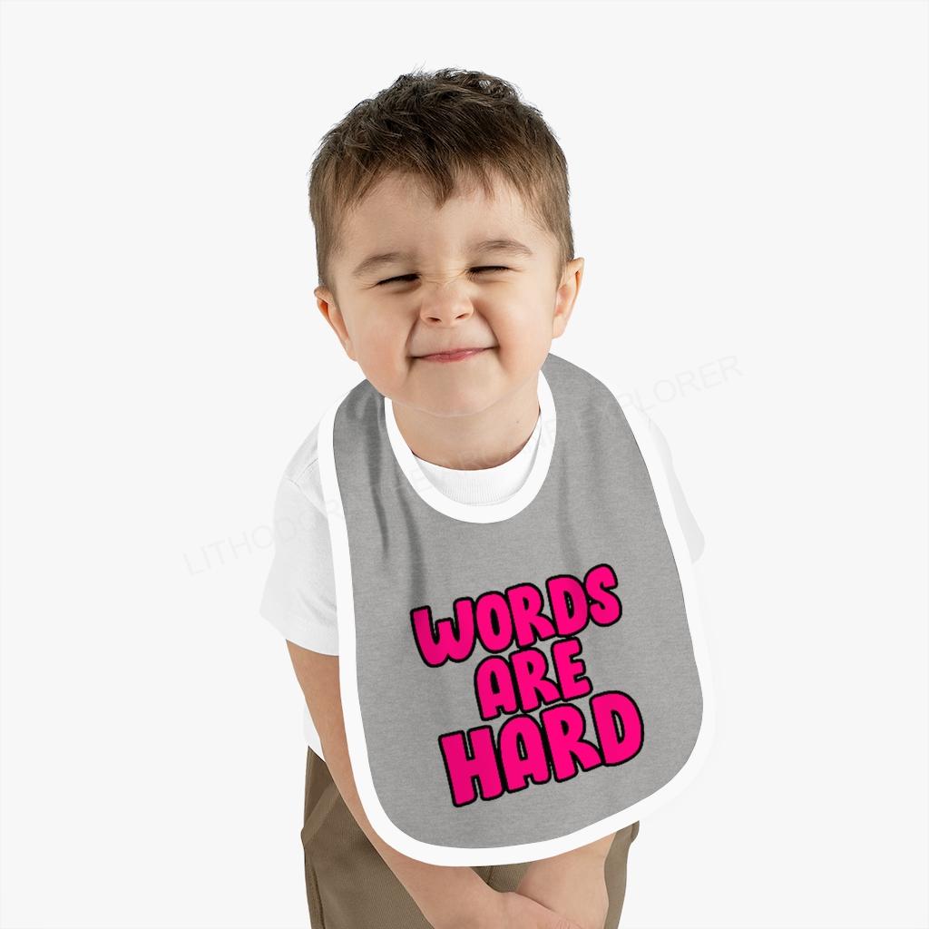 Words Are Hard Baby Jersey Bib