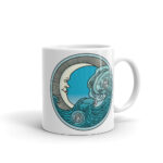MoonWave White glossy mug