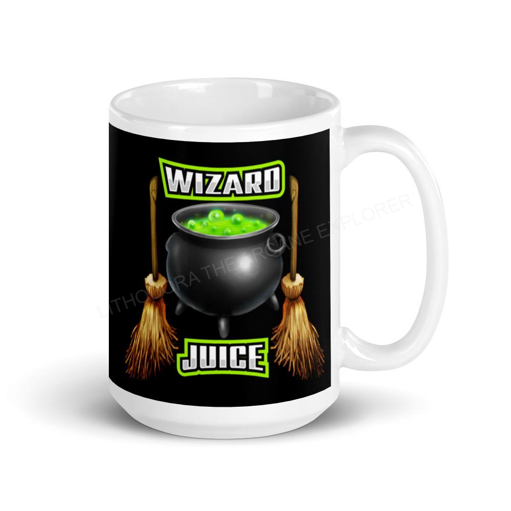 Wizard Juice White glossy mug