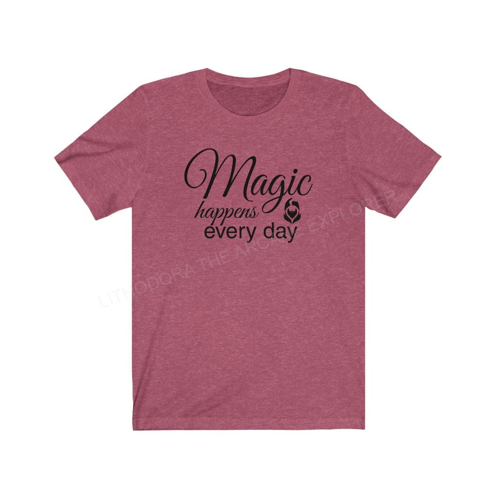 Magic Happens Every Day With Lithodora Unisex Jersey Short Sleeve Tee