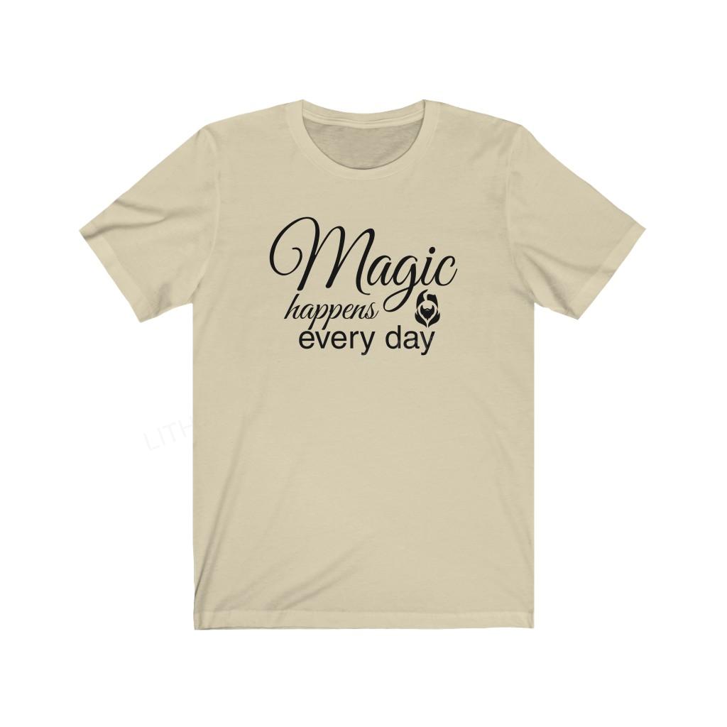 Magic Happens Every Day With Lithodora Unisex Jersey Short Sleeve Tee