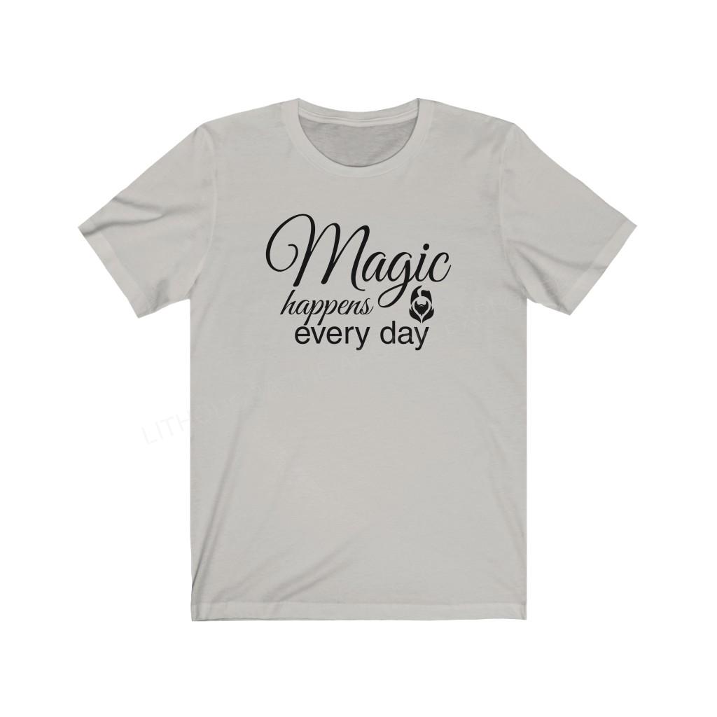 Magic Happens Every Day With Lithodora Unisex Jersey Short Sleeve Tee