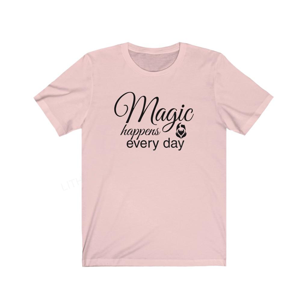 Magic Happens Every Day With Lithodora Unisex Jersey Short Sleeve Tee