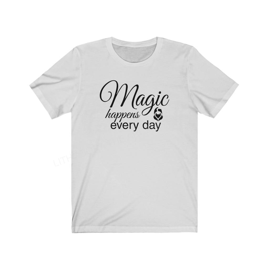 Magic Happens Every Day With Lithodora Unisex Jersey Short Sleeve Tee