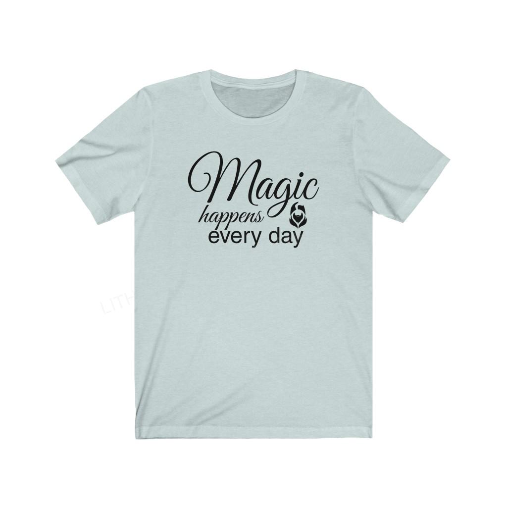 Magic Happens Every Day With Lithodora Unisex Jersey Short Sleeve Tee
