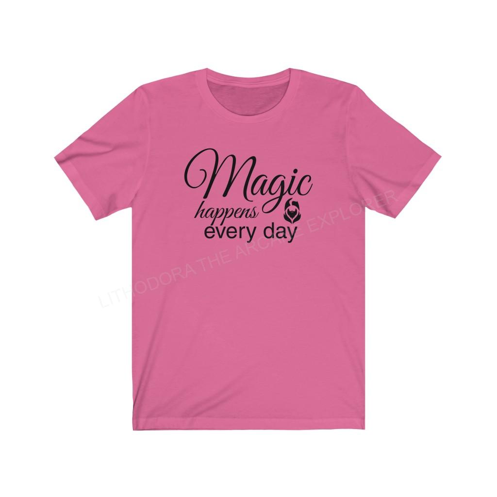 Magic Happens Every Day With Lithodora Unisex Jersey Short Sleeve Tee